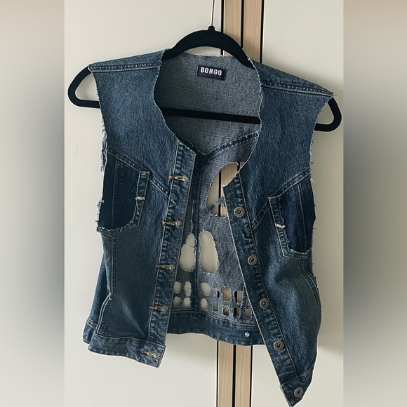 Vintage skull denim vest - Picture 3 of 7